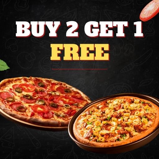 Buy 2 Large Pizza & Get 1 Medium Pizza Free